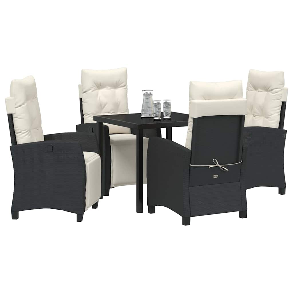 Ensemble de salle à manger pour jardin 5 pcs Noir polyrotin - XIOS