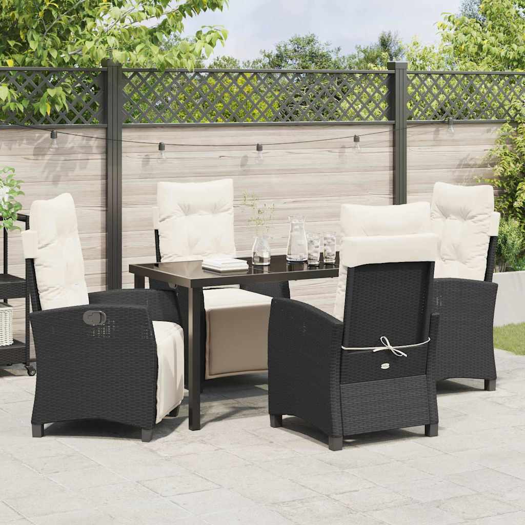 Ensemble de salle à manger pour jardin 5 pcs Noir polyrotin - XIOS