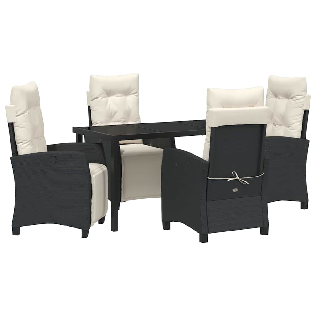 Ensemble de salle à manger pour jardin 5 pcs Noir polyrotin - XIOS