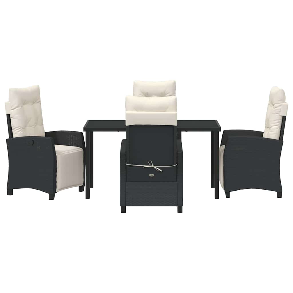 Ensemble de salle à manger pour jardin 5 pcs Noir polyrotin - XIOS