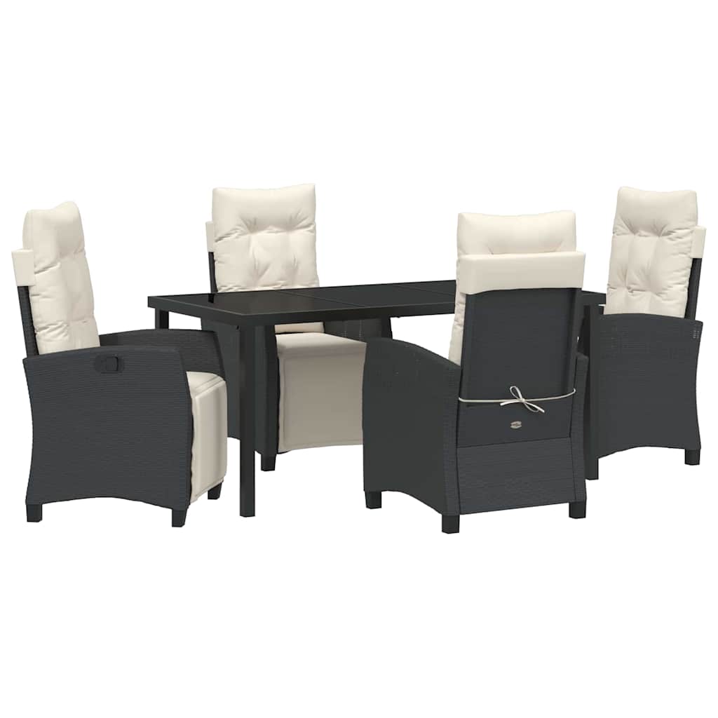 Ensemble de salle à manger pour jardin 5 pcs Noir polyrotin - XIOS