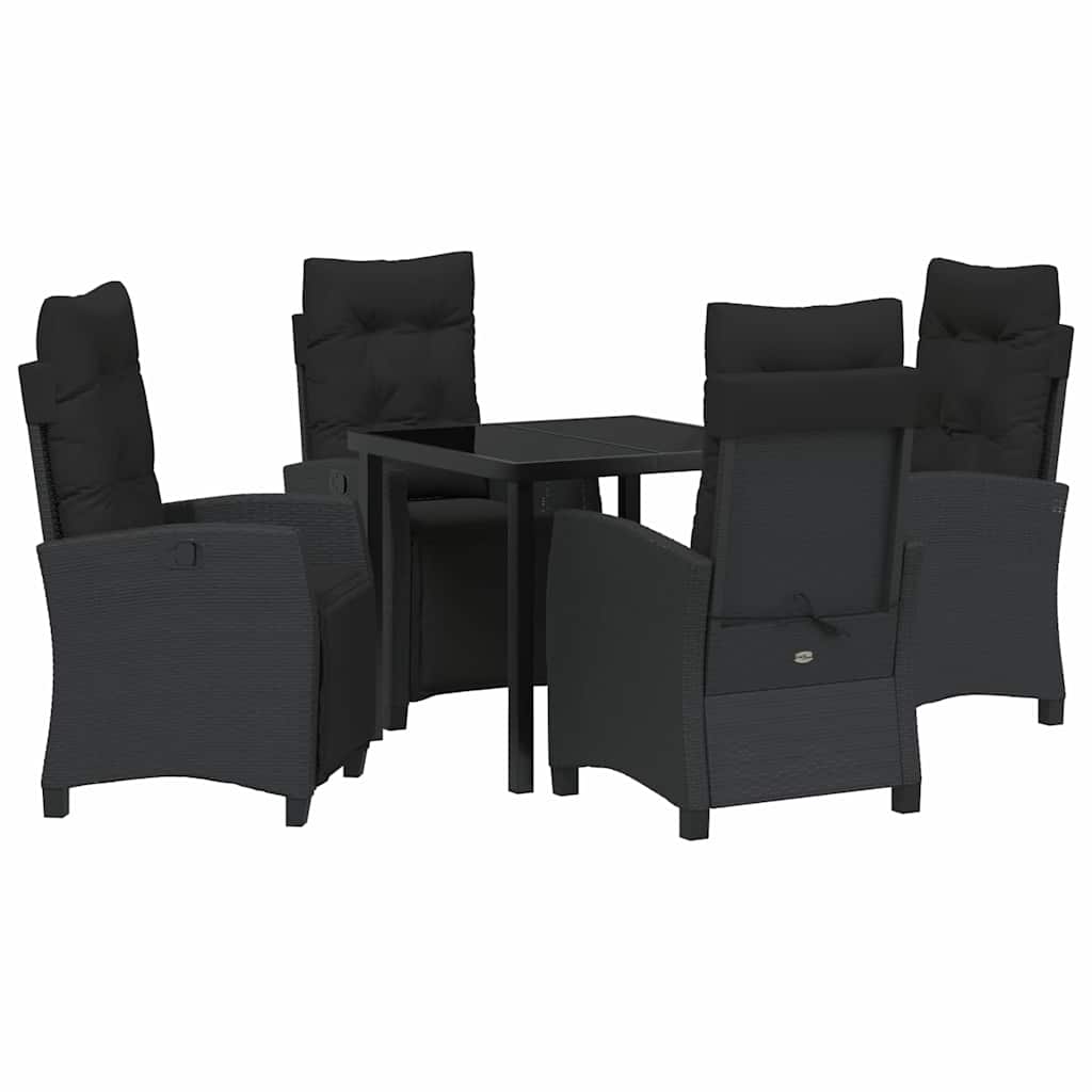 Ensemble de salle à manger pour jardin 5 pcs Noir polyrotin - XIOS