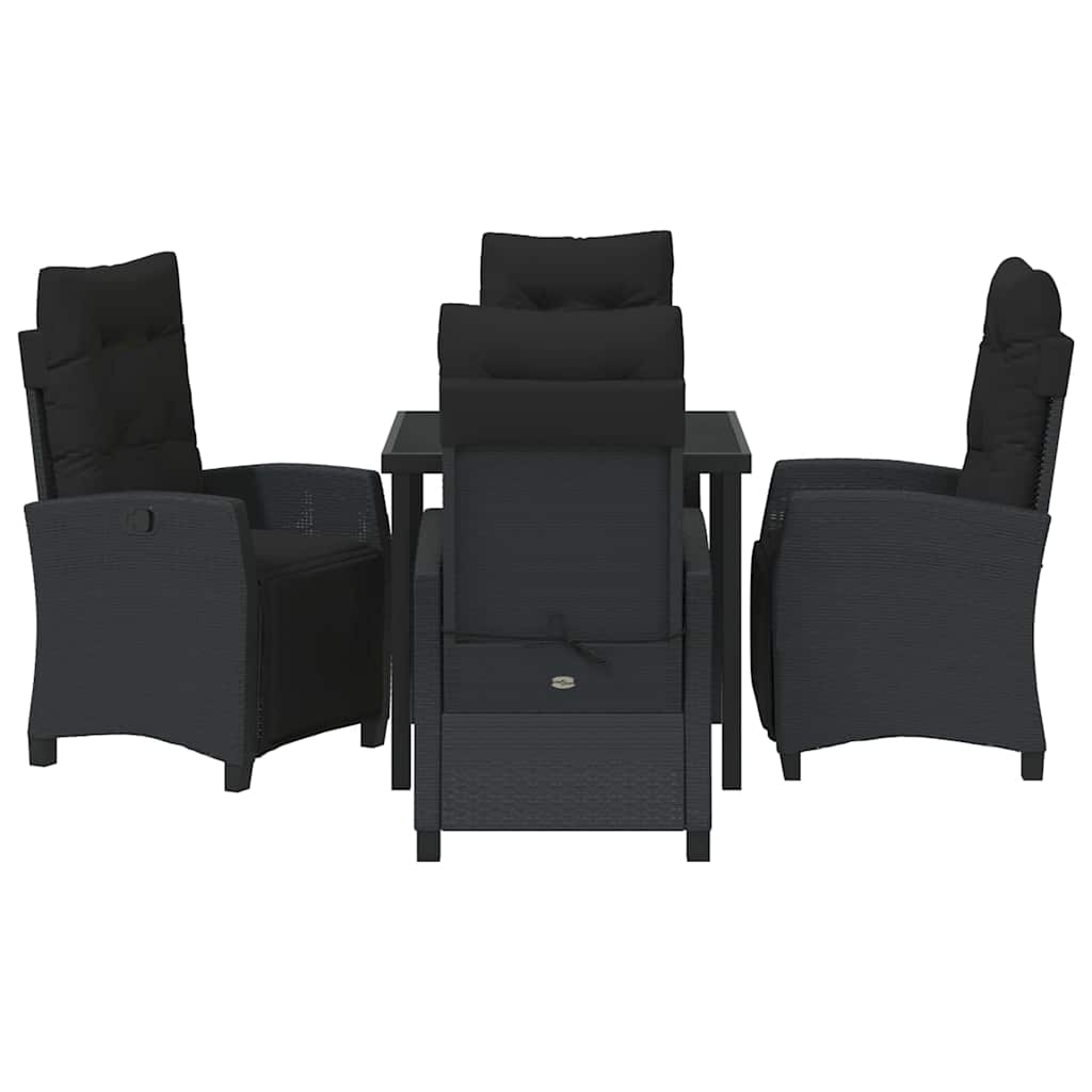 Ensemble de salle à manger pour jardin 5 pcs Noir polyrotin - XIOS