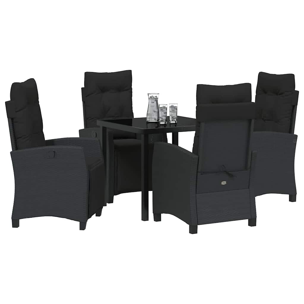 Ensemble de salle à manger pour jardin 5 pcs Noir polyrotin - XIOS