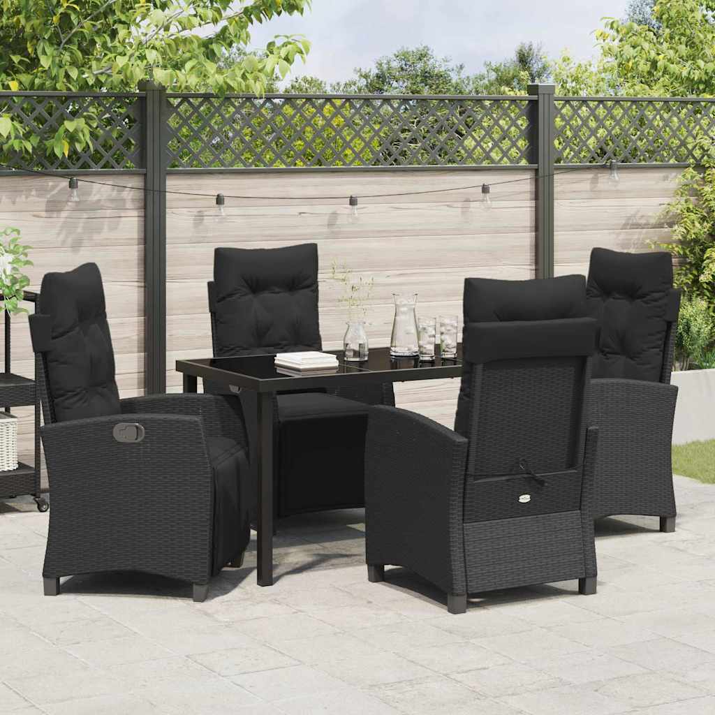 Ensemble de salle à manger pour jardin 5 pcs Noir polyrotin - XIOS