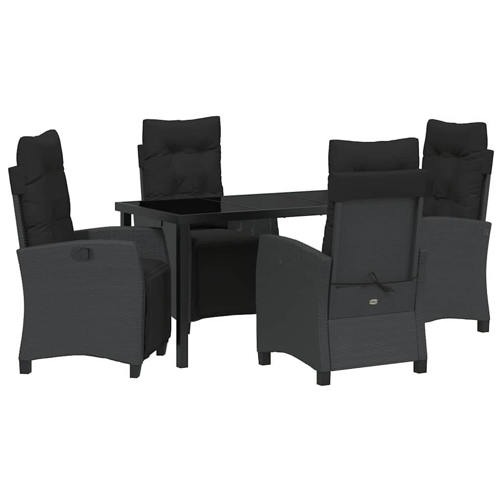 Ensemble de salle à manger pour jardin 5 pcs Noir polyrotin - XIOS