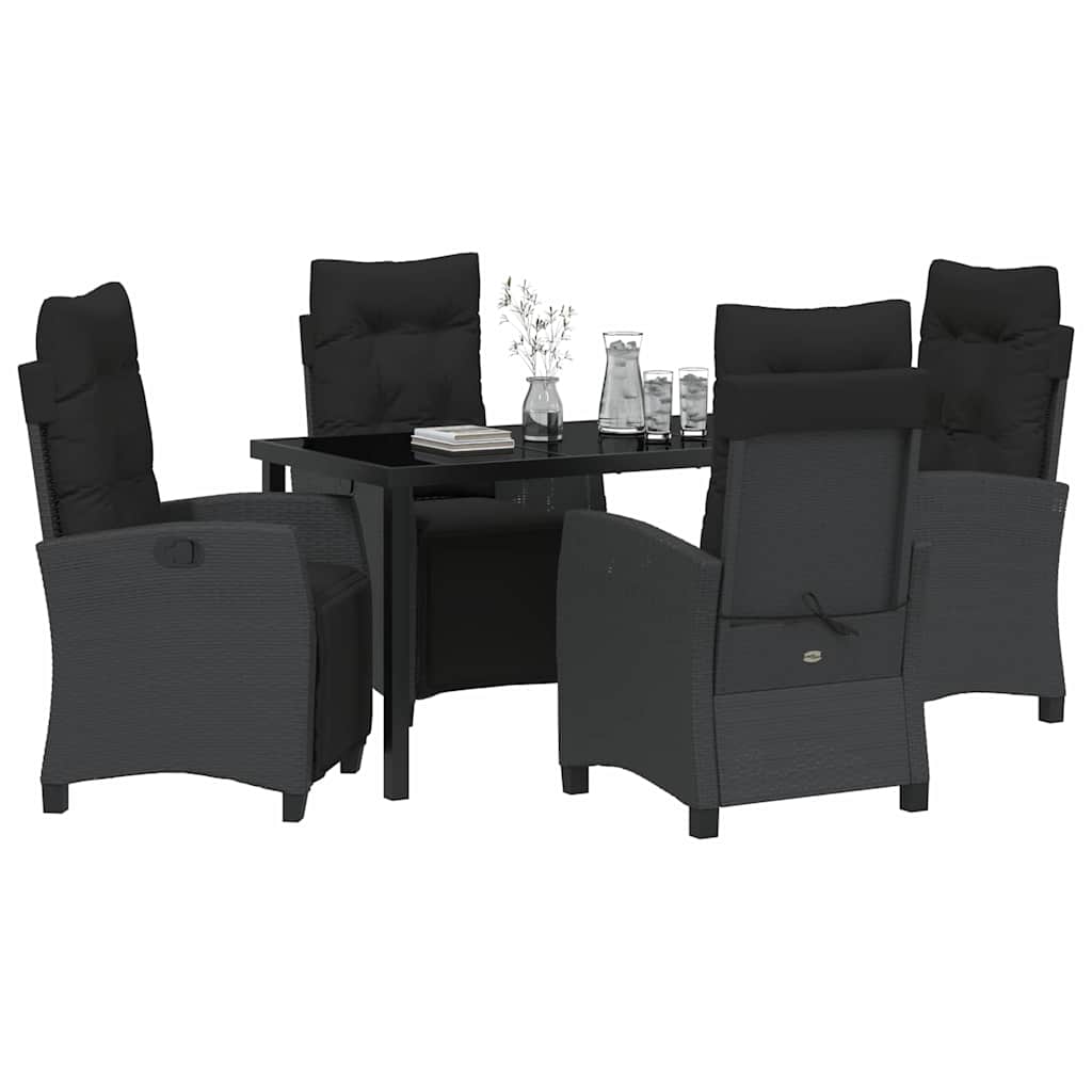 Ensemble de salle à manger pour jardin 5 pcs Noir polyrotin - XIOS
