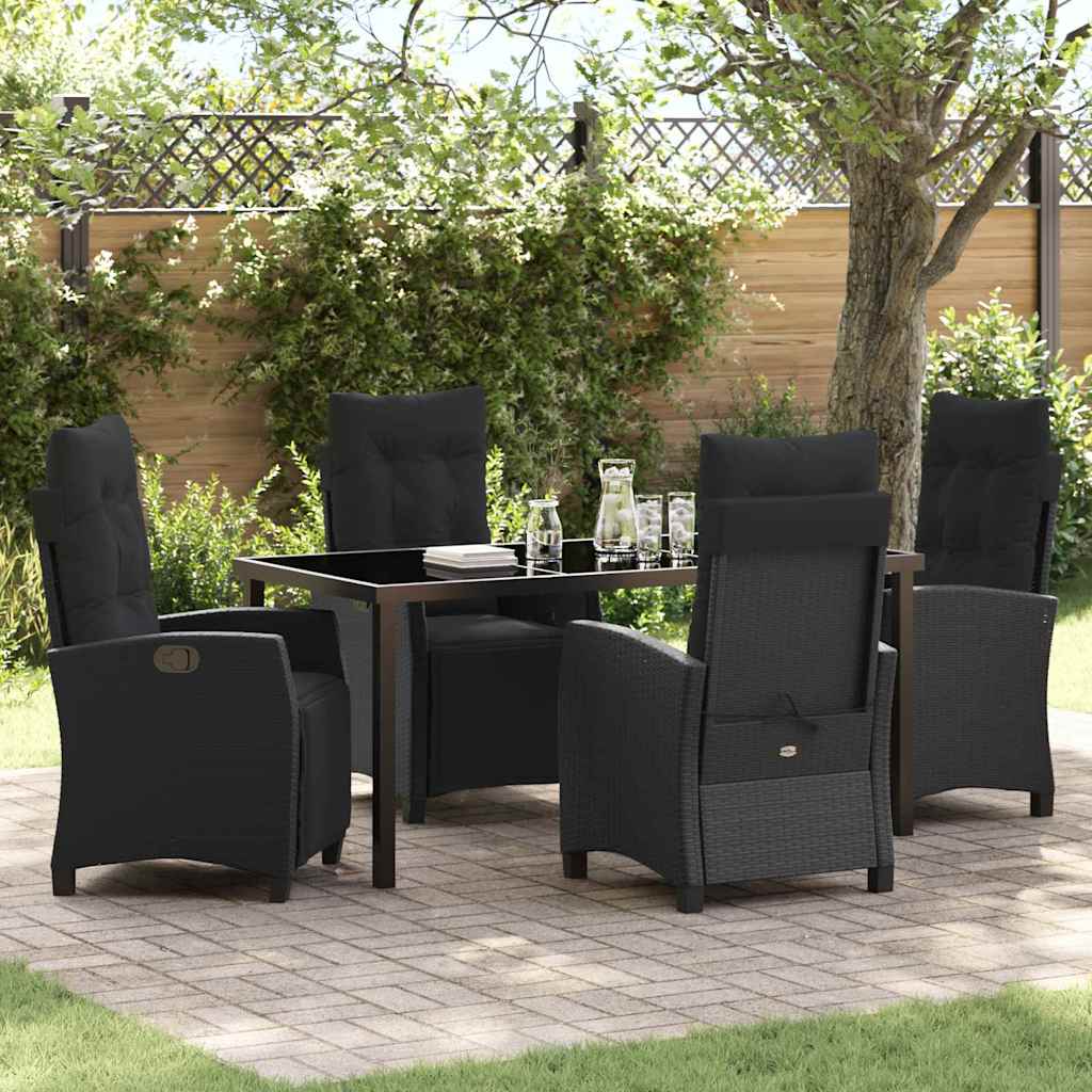 Ensemble de salle à manger pour jardin 5 pcs Noir polyrotin - XIOS