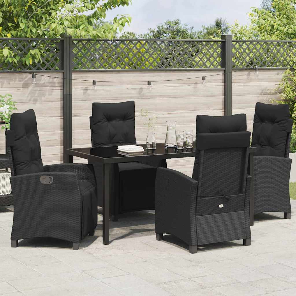 Ensemble de salle à manger pour jardin 5 pcs Noir polyrotin - XIOS