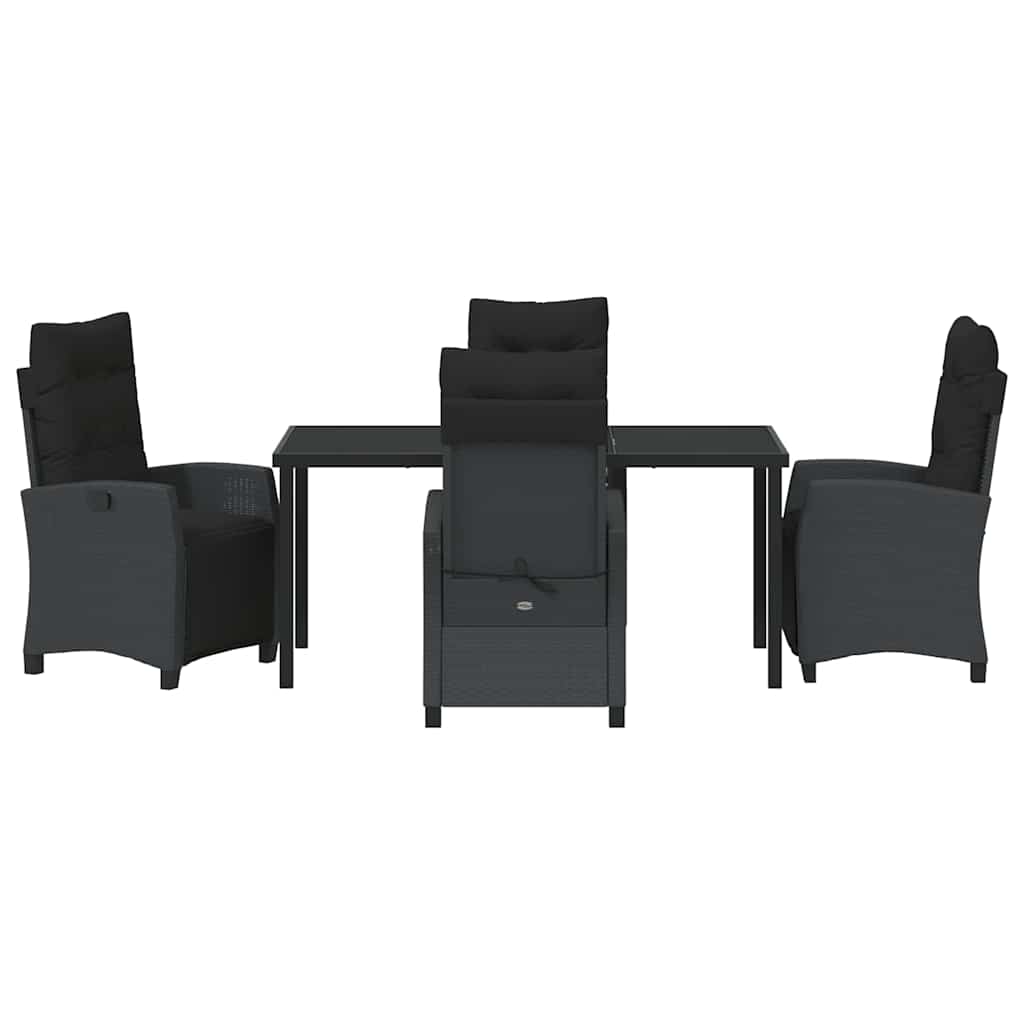 Ensemble de salle à manger pour jardin 5 pcs Noir polyrotin - XIOS