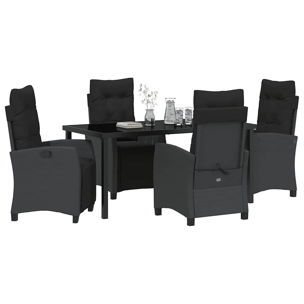 Ensemble de salle à manger pour jardin 5 pcs Noir polyrotin - XIOS