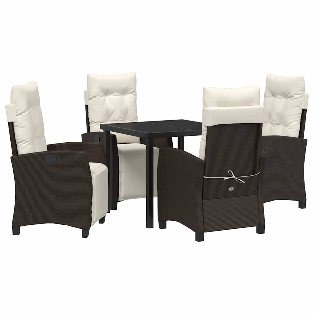Ensemble de salle à manger pour jardin 5 pcs Marron polyrotin - XIOS