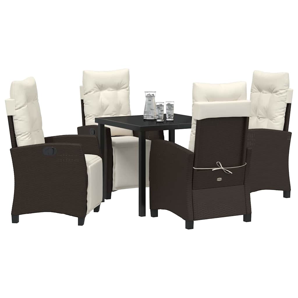 Ensemble de salle à manger pour jardin 5 pcs Marron polyrotin - XIOS