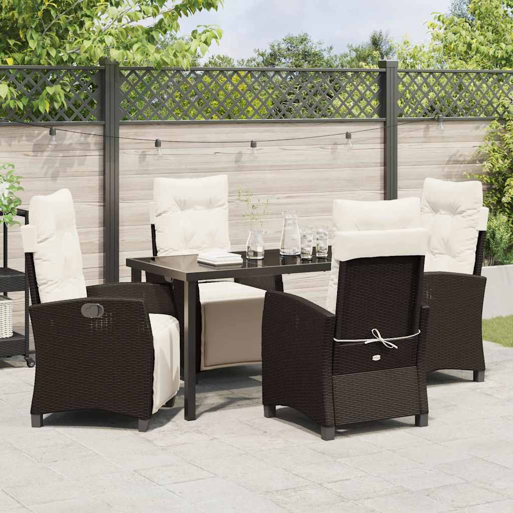 Ensemble de salle à manger pour jardin 5 pcs Marron polyrotin - XIOS