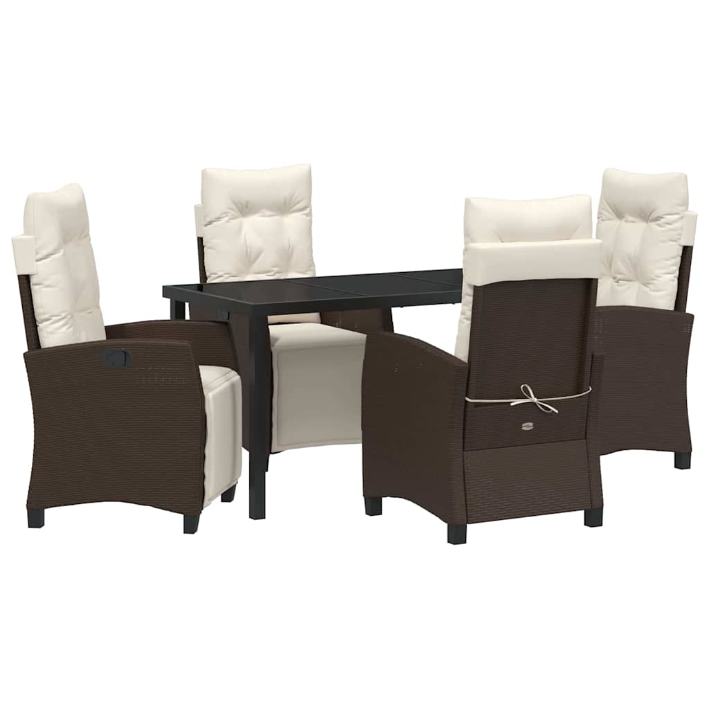 Ensemble de salle à manger pour jardin 5 pcs Marron polyrotin - XIOS