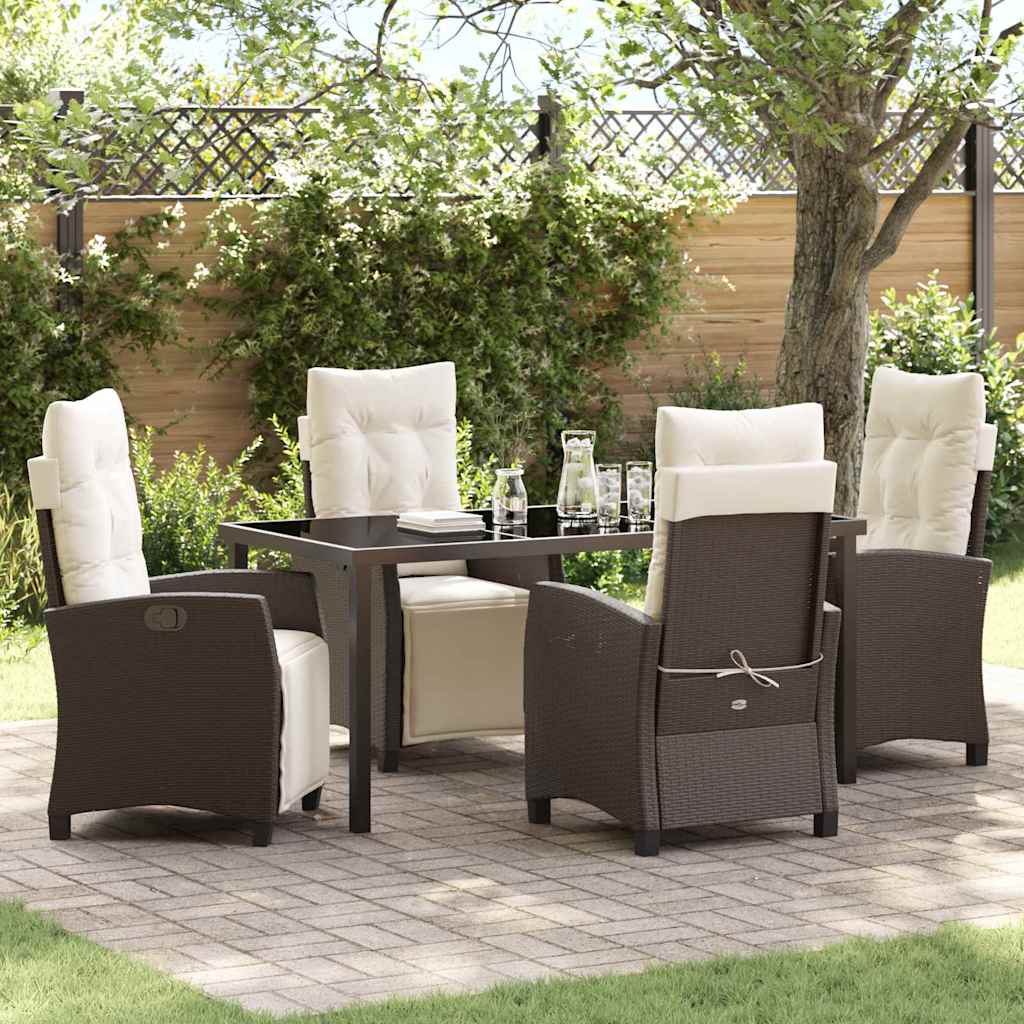 Ensemble de salle à manger pour jardin 5 pcs Marron polyrotin - XIOS