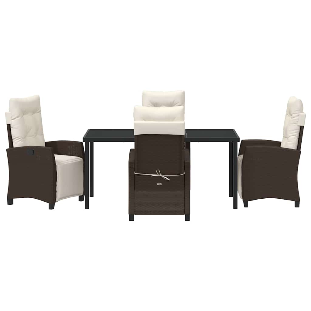 Ensemble de salle à manger pour jardin 5 pcs Marron polyrotin - XIOS