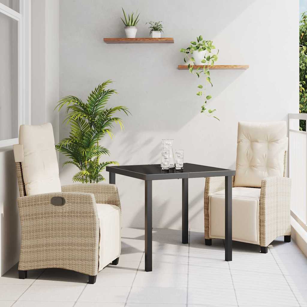 Ensemble de salle à manger pour jardin 3 pcs Beige polyrotin - XIOS