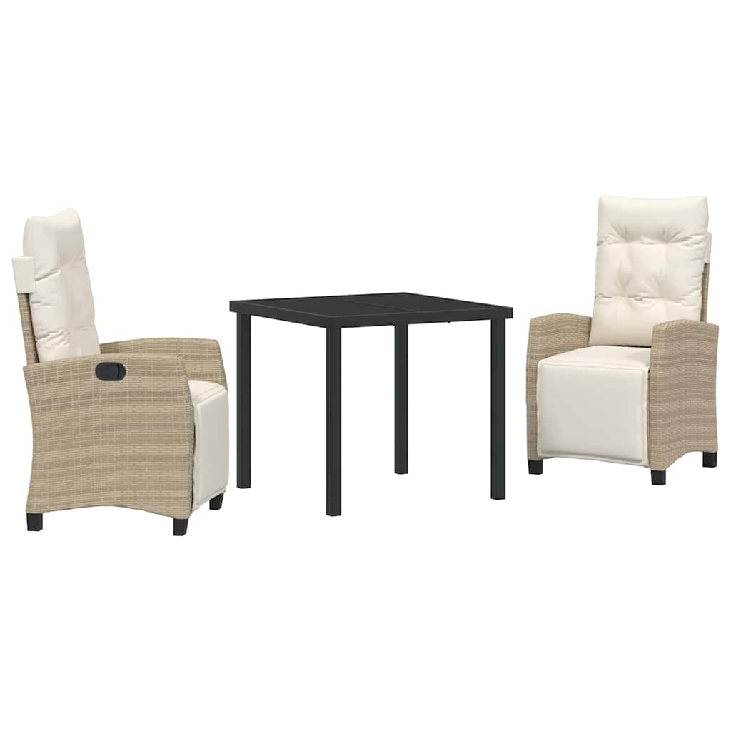 Ensemble de salle à manger pour jardin 3 pcs Beige polyrotin - XIOS