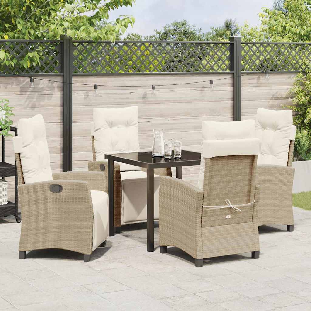 Ensemble de salle à manger pour jardin 5 pcs Beige polyrotin - XIOS