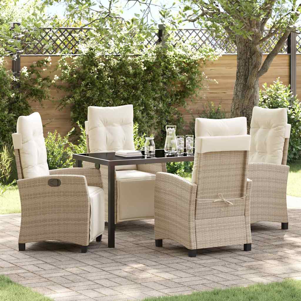 Ensemble de salle à manger pour jardin 5 pcs Beige polyrotin - XIOS