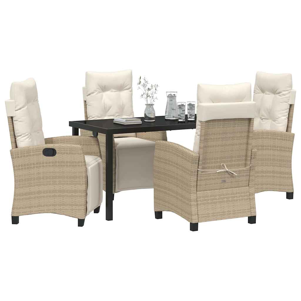 Ensemble de salle à manger pour jardin 5 pcs Beige polyrotin - XIOS