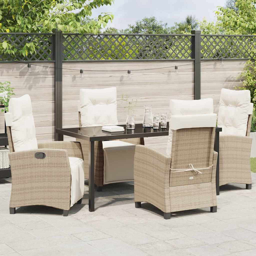 Ensemble de salle à manger pour jardin 5 pcs Beige polyrotin - XIOS