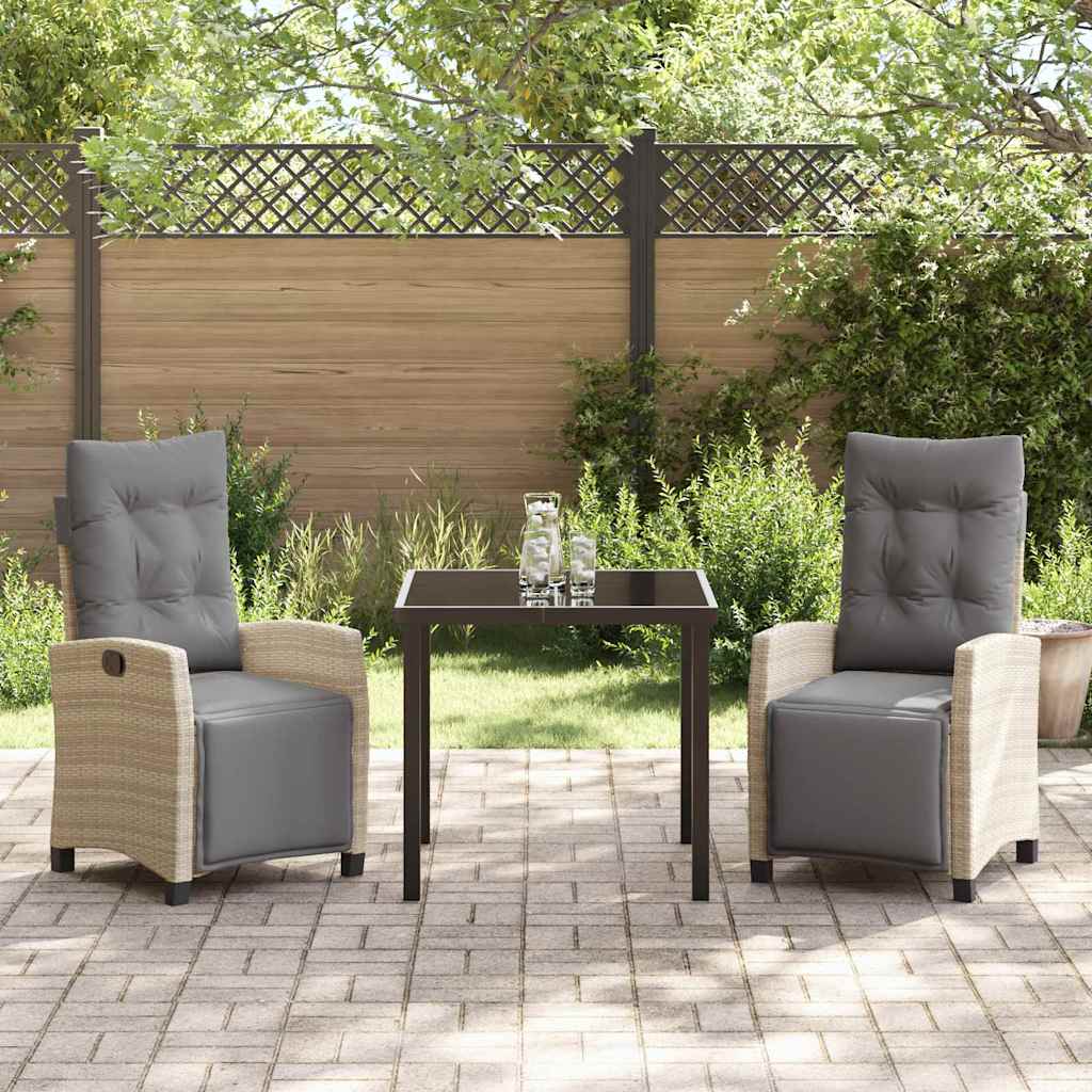 Ensemble de salle à manger pour jardin 3 pcs Beige polyrotin - XIOS