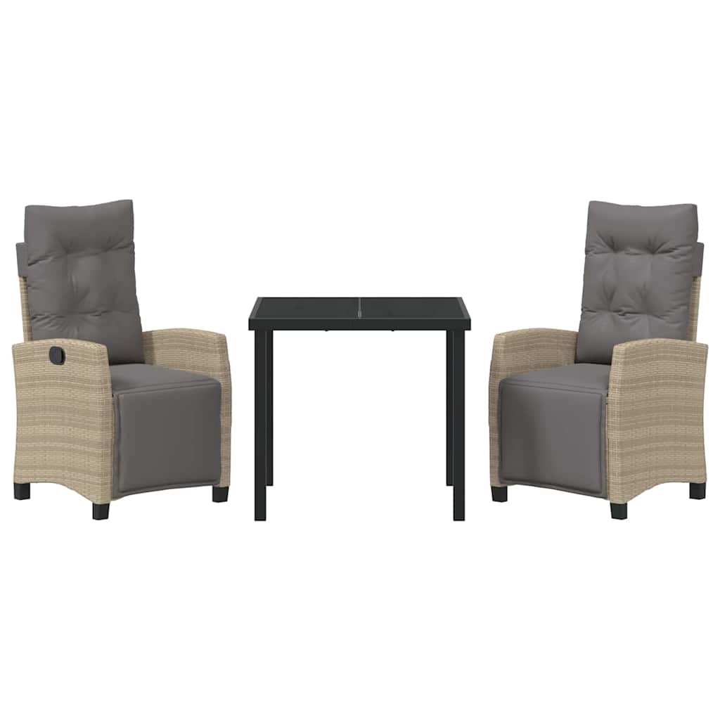 Ensemble de salle à manger pour jardin 3 pcs Beige polyrotin - XIOS