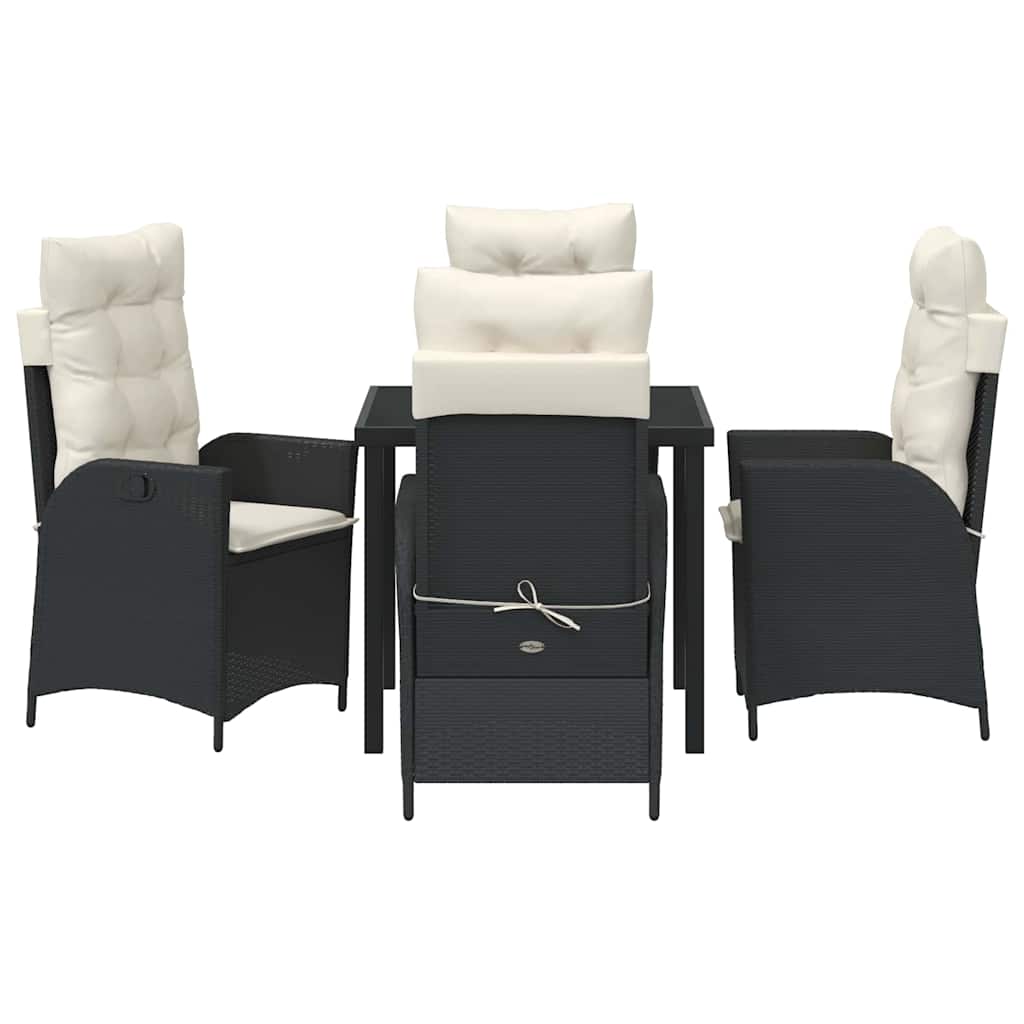 Ensemble de salle à manger pour jardin 5 pcs Noir polyrotin - XIOS