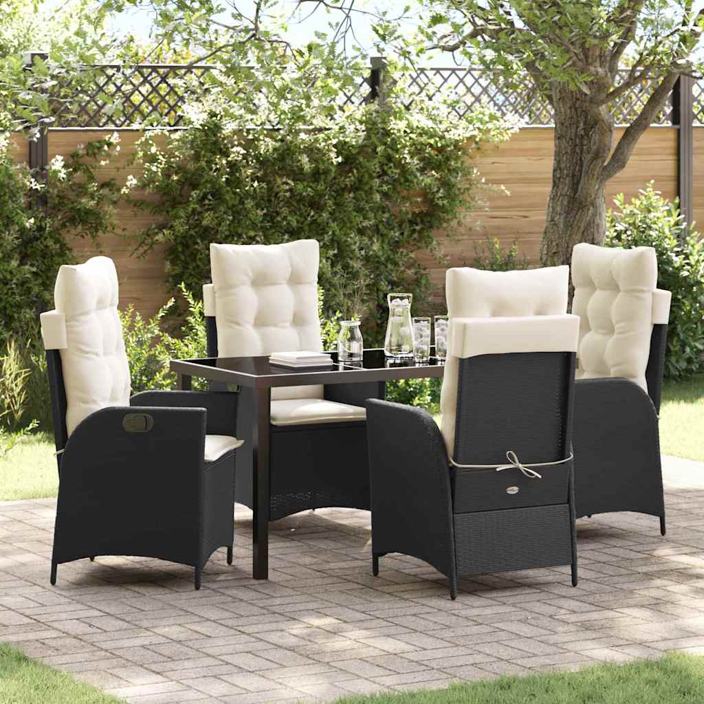 Ensemble de salle à manger pour jardin 5 pcs Noir polyrotin - XIOS