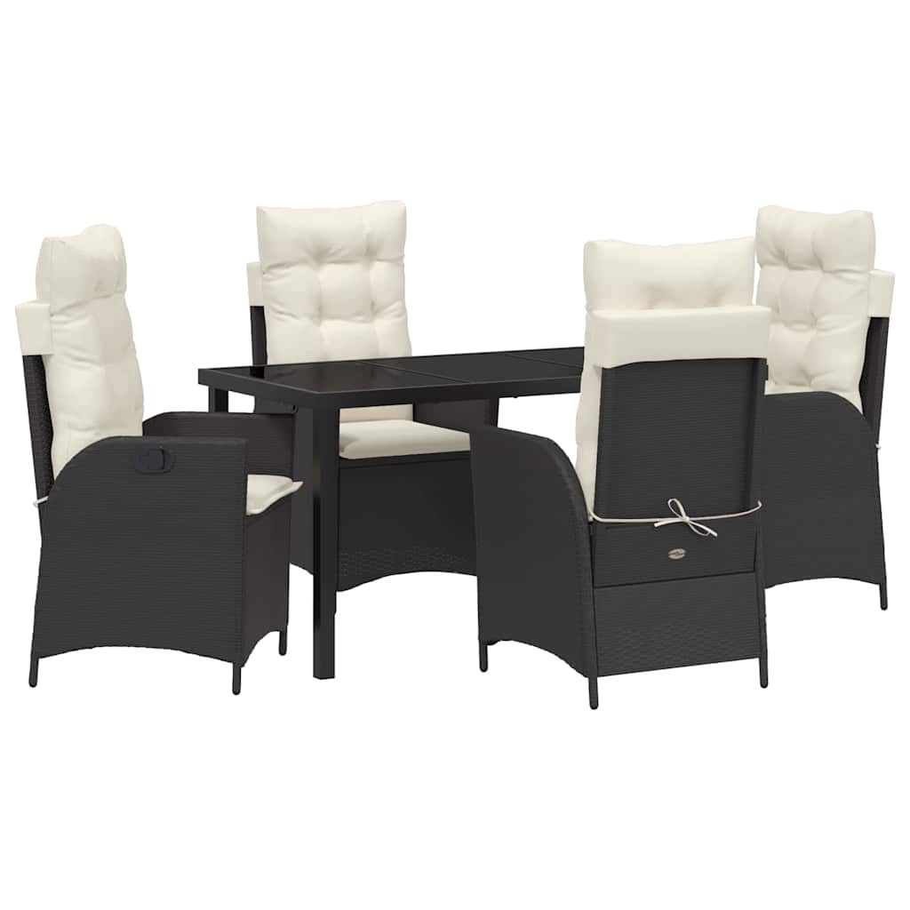 Ensemble de salle à manger pour jardin 5 pcs Noir polyrotin - XIOS