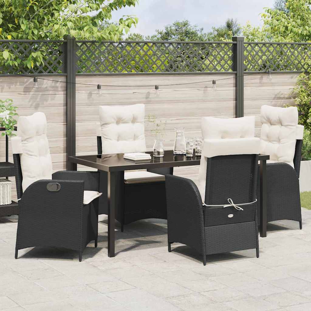 Ensemble de salle à manger pour jardin 5 pcs Noir polyrotin - XIOS