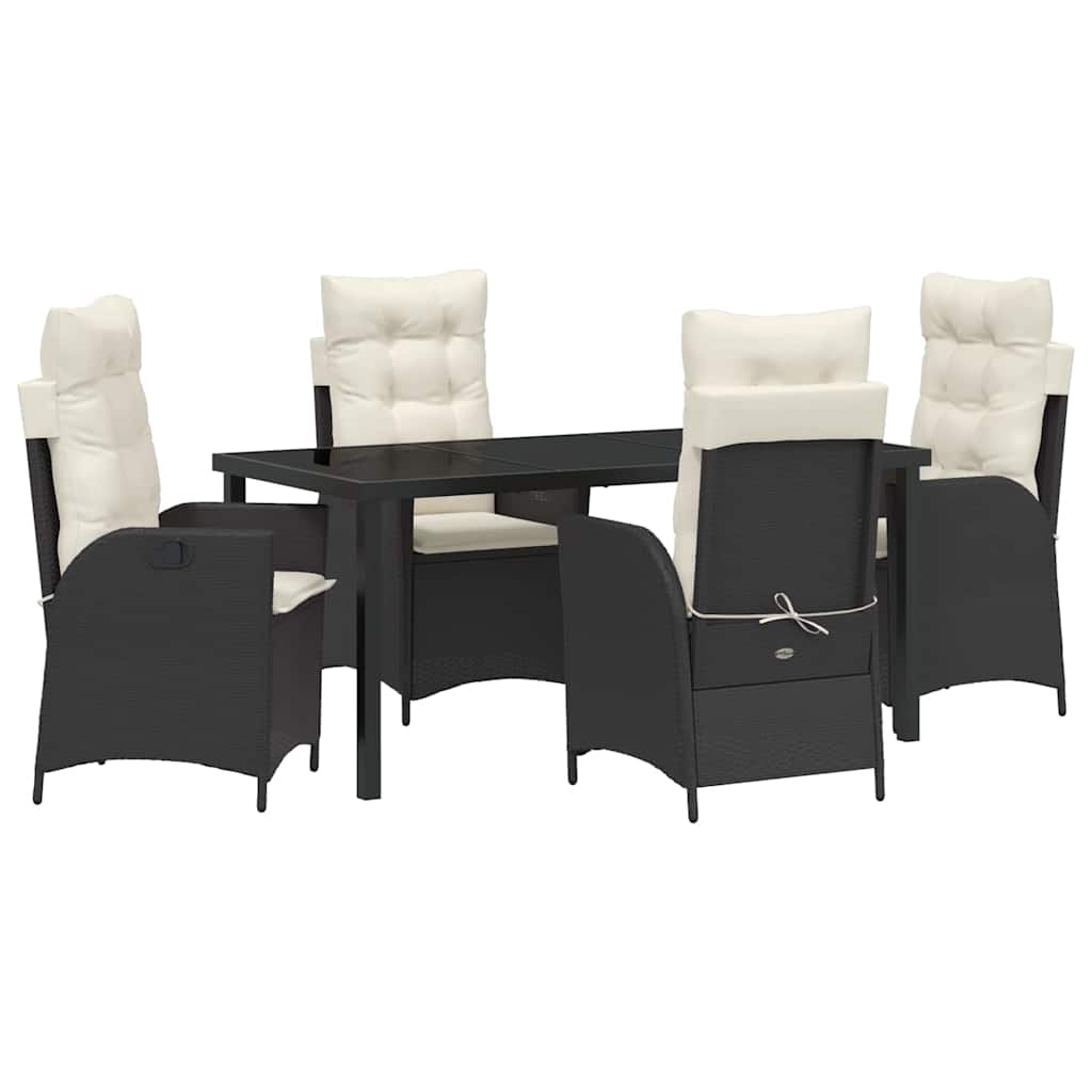 Ensemble de salle à manger pour jardin 5 pcs Noir polyrotin - XIOS