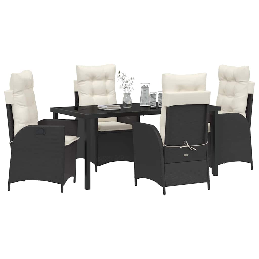 Ensemble de salle à manger pour jardin 5 pcs Noir polyrotin - XIOS