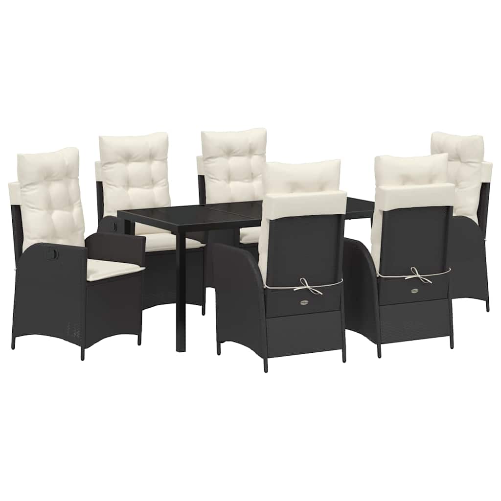 Ensemble de salle à manger pour jardin 7 pcs Noir polyrotin - XIOS