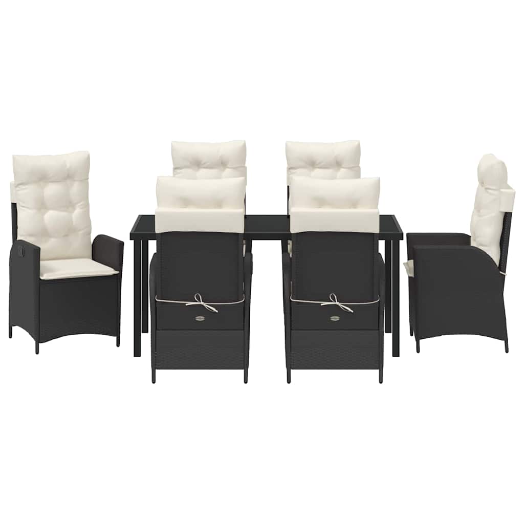 Ensemble de salle à manger pour jardin 7 pcs Noir polyrotin - XIOS