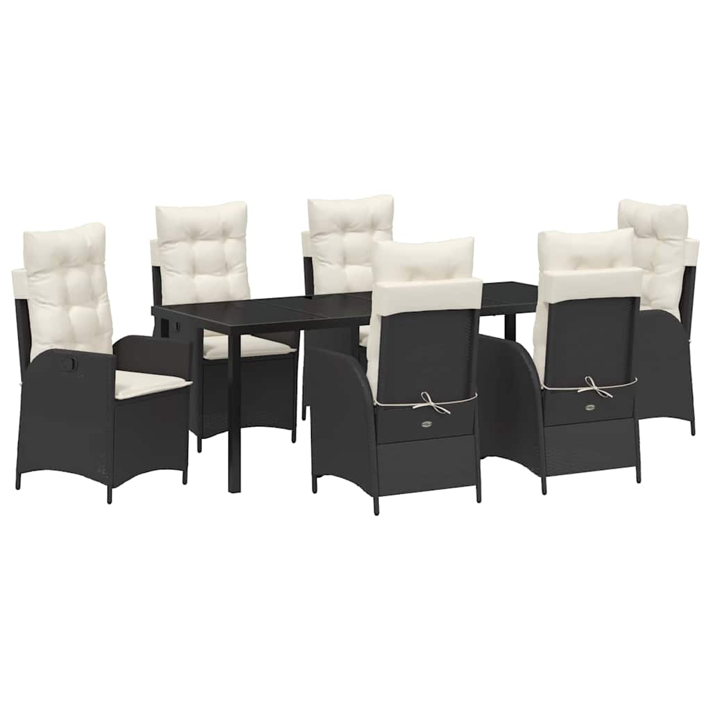 Ensemble de salle à manger pour jardin 7 pcs Noir polyrotin - XIOS