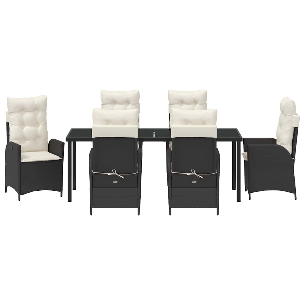 Ensemble de salle à manger pour jardin 7 pcs Noir polyrotin - XIOS