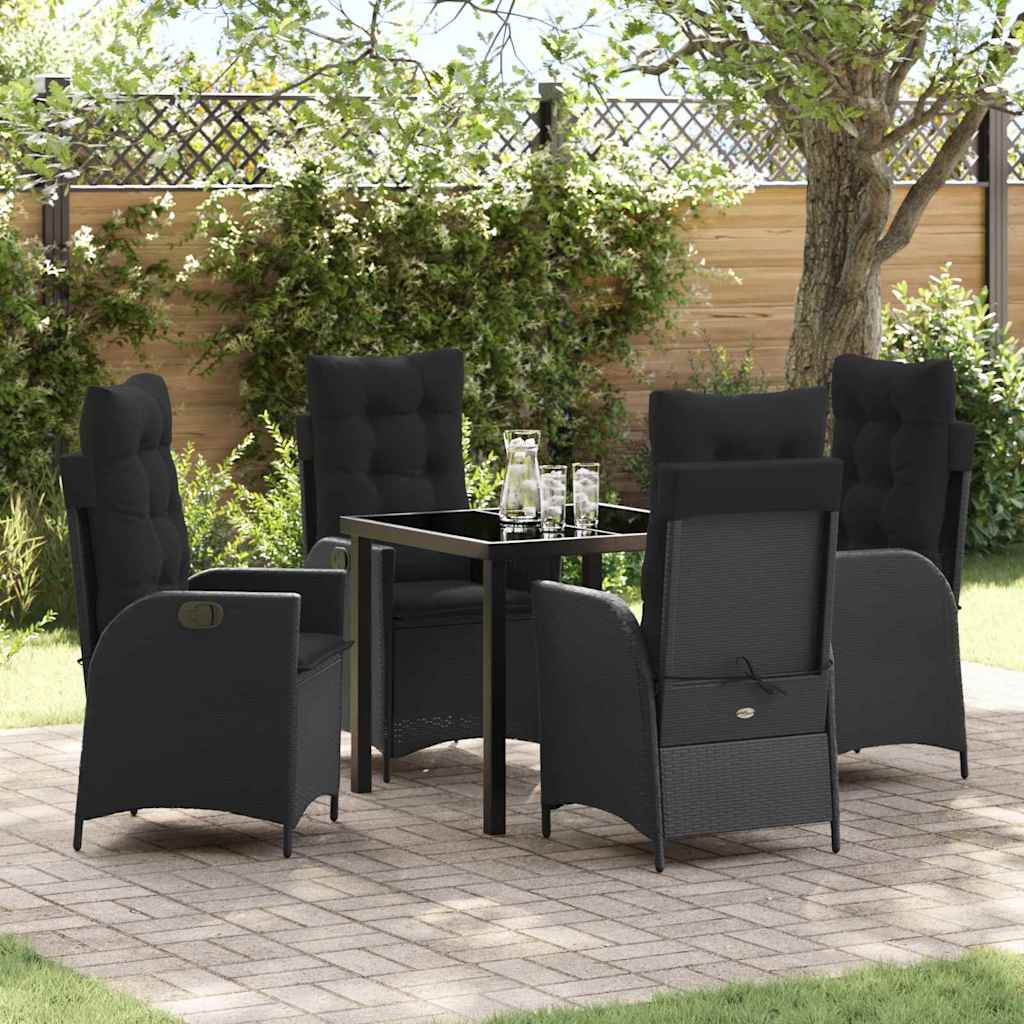 Ensemble de salle à manger pour jardin 5 pcs Noir polyrotin - XIOS