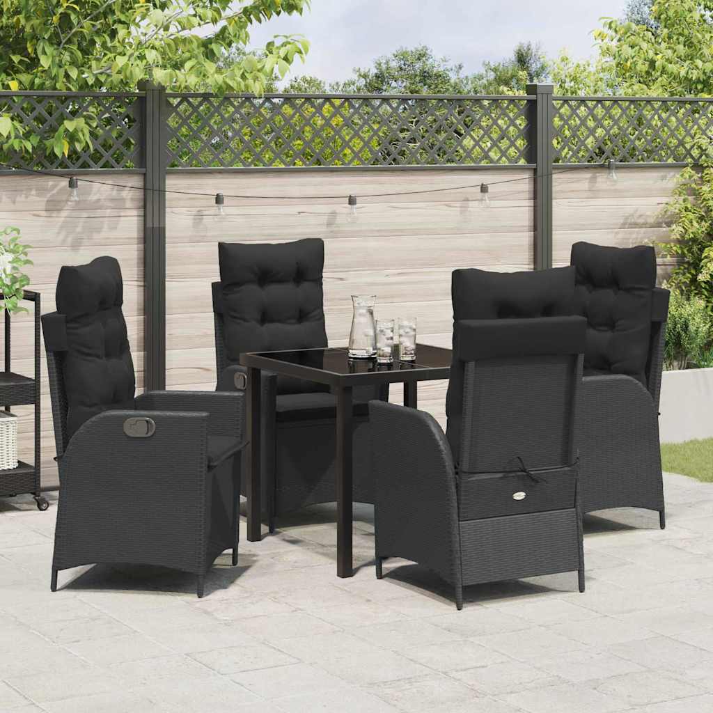 Ensemble de salle à manger pour jardin 5 pcs Noir polyrotin - XIOS