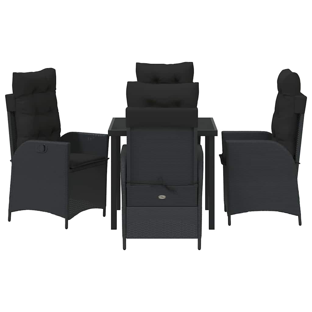Ensemble de salle à manger pour jardin 5 pcs Noir polyrotin - XIOS