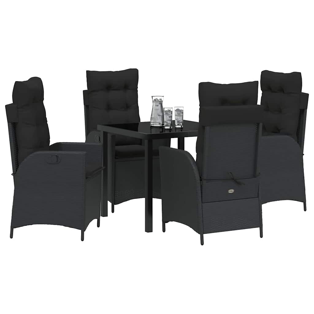 Ensemble de salle à manger pour jardin 5 pcs Noir polyrotin - XIOS