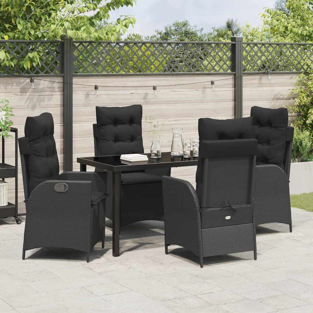 Ensemble de salle à manger pour jardin 5 pcs Noir polyrotin - XIOS