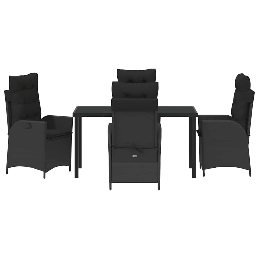 Ensemble de salle à manger pour jardin 5 pcs Noir polyrotin - XIOS