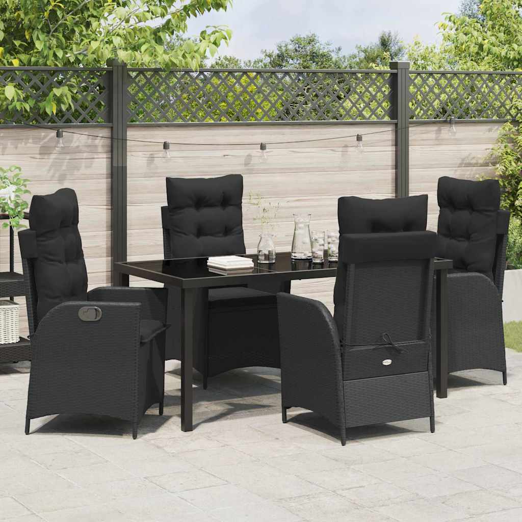 Ensemble de salle à manger pour jardin 5 pcs Noir polyrotin - XIOS
