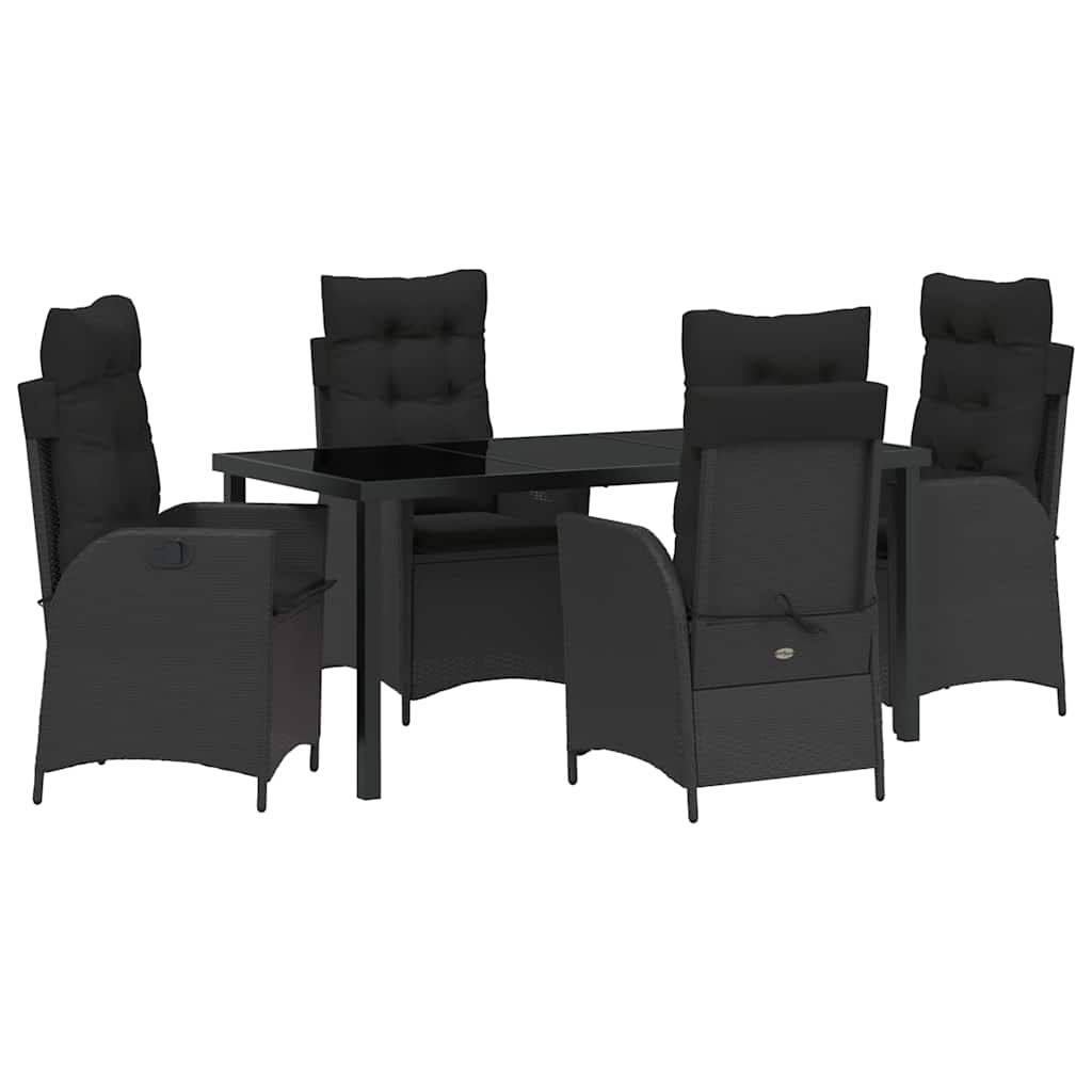 Ensemble de salle à manger pour jardin 5 pcs Noir polyrotin - XIOS