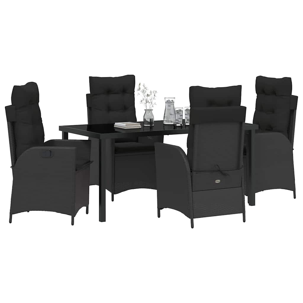 Ensemble de salle à manger pour jardin 5 pcs Noir polyrotin - XIOS