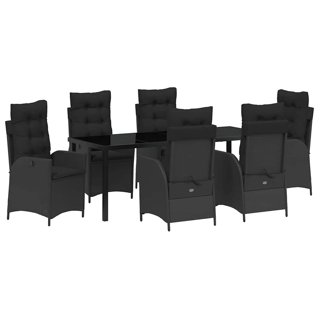 Ensemble de salle à manger pour jardin 7 pcs Noir polyrotin - XIOS