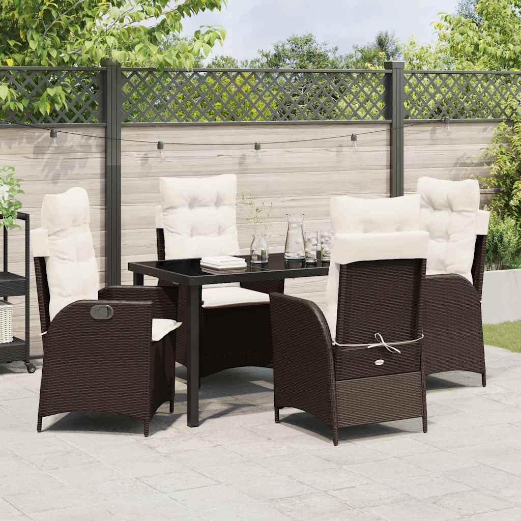 Ensemble de salle à manger pour jardin 5 pcs Marron polyrotin - XIOS